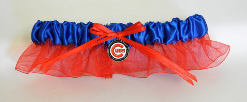 Chicago Cubs Inspired Garter with Licensed Charm